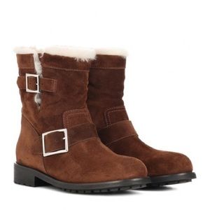 Jimmy Choo - Youth Cedar Suede & Shearling Boot
